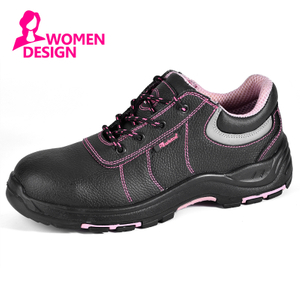 Chaussures de travail de sécurité noires à bout plat pour femmes, bout en acier, noires 
