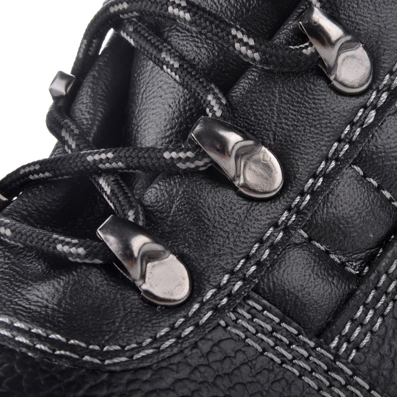 Chaussures de travail à bout en acier mignonnes et confortables à lacets noires pour femmes