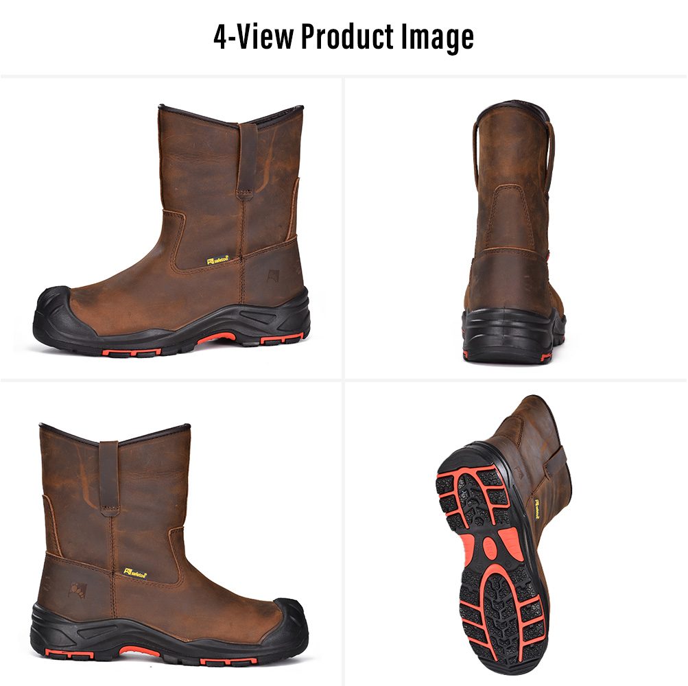 H-9441 Oil Gas Safety Boots 4 views Quatre vues des bottes de sécurité classiques en cuir Safetoe H-9441 pour le pétrole et le gaz