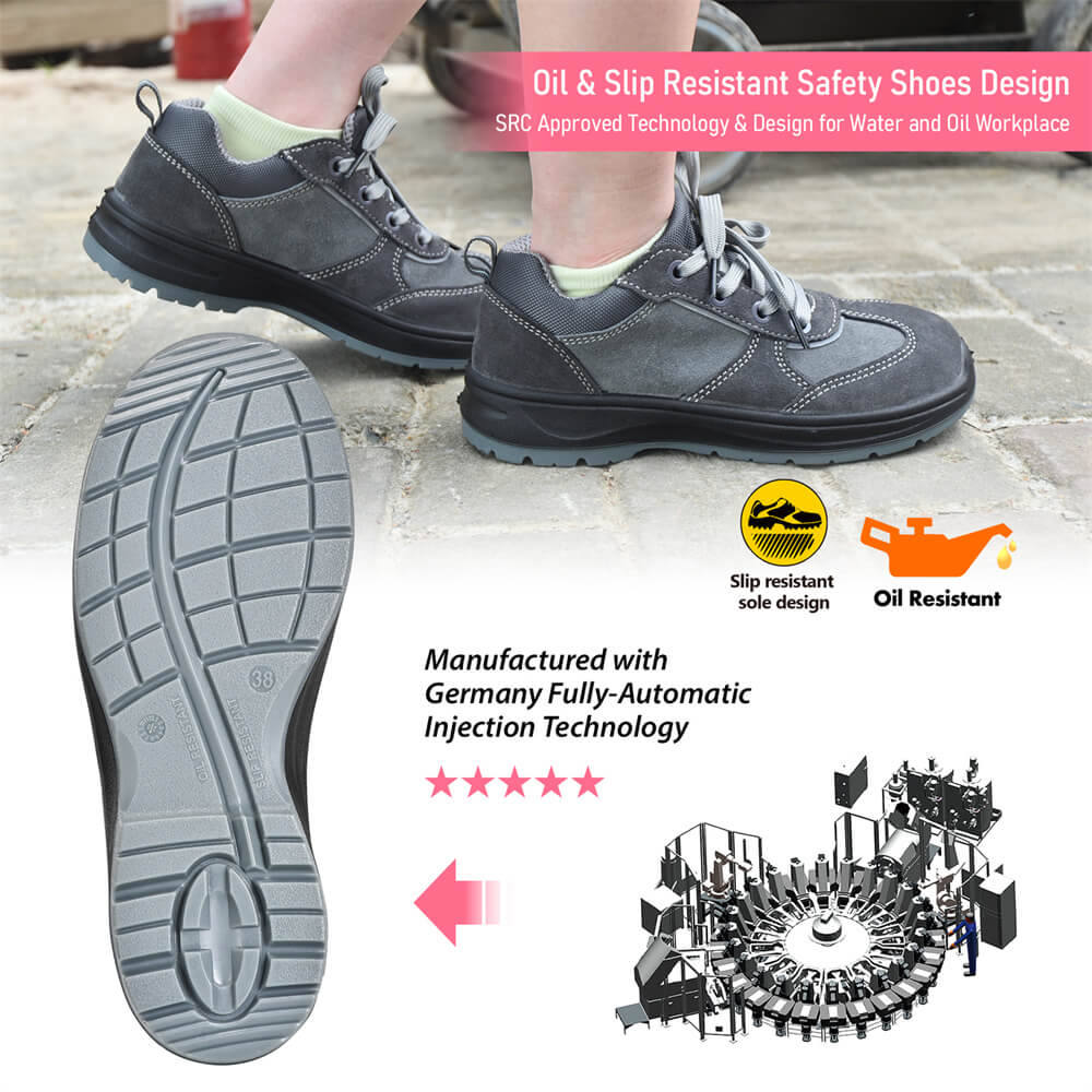 Chaussures de travail de sécurité antidérapantes à bout en acier pour femme L-7508W Suede