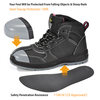 Bottes de travail de sécurité noire en cuir étanche pour la construction des femmes M-8516W