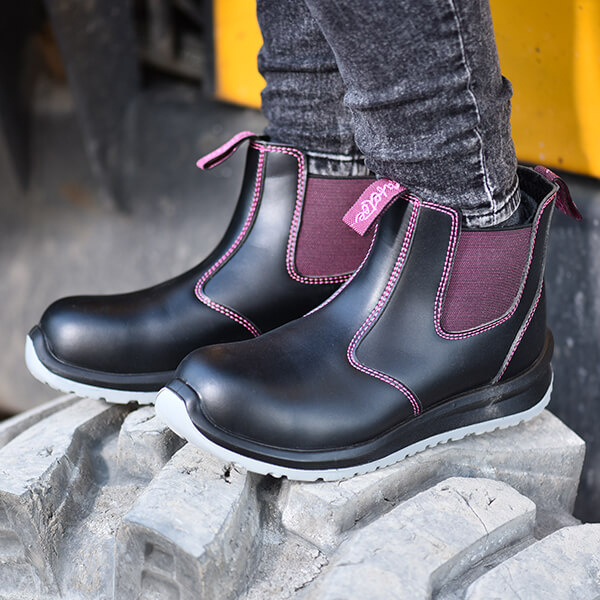 Safetoe Bottes de sécurité à enfiler Chelsea pour femmes | M-8025FM Lunawalk