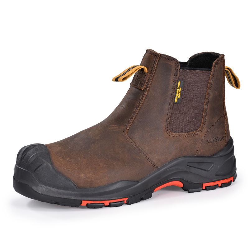 Mentime de sécurité en cuir Composite Chelsea concessionnaire Slip sur les bottes de travail de la cheville M-8025NBO