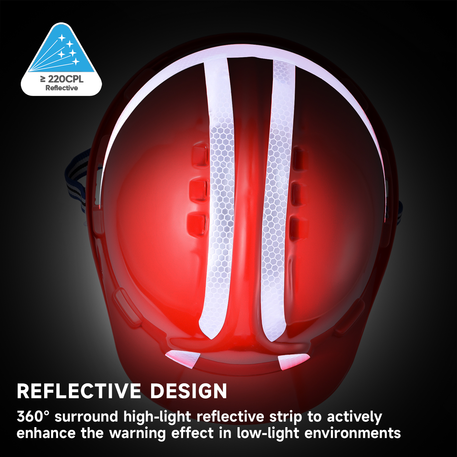 Casque de sécurité rouge pour la construction W-036