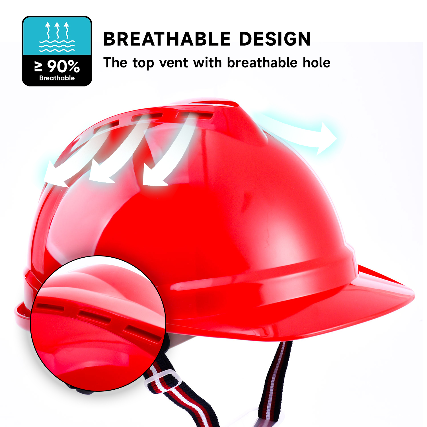Casque de travail de construction rouge W-002 