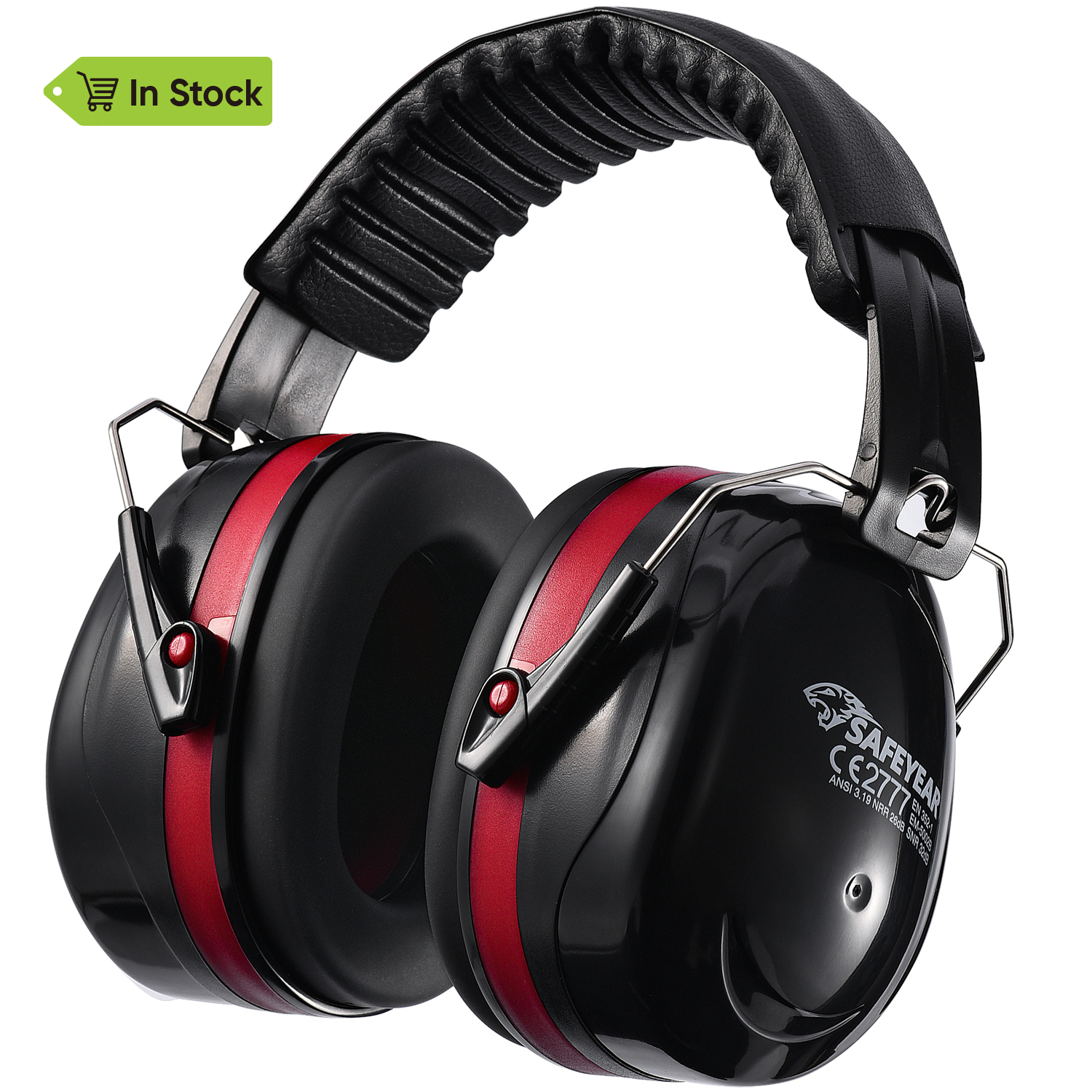 Muffs d'oreille protectrice de l'abse de stock prêt EM-5002 Rouge