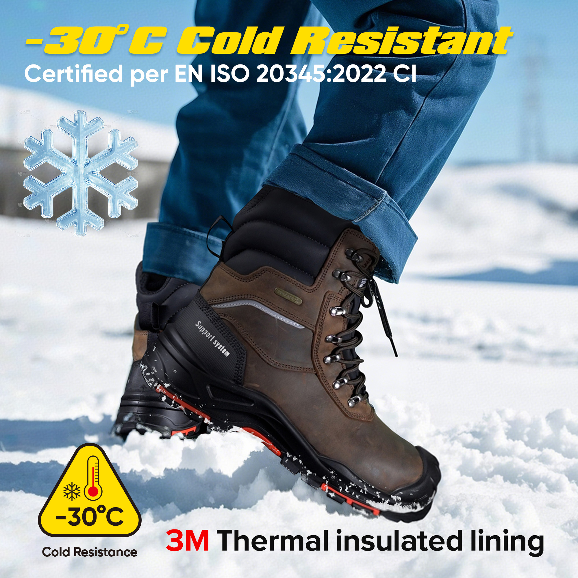 Bottes de sécurité chaudes pour hommes