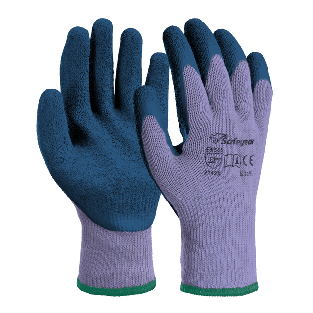 Gants de travail de sécurité enduits de latex LY-3013 Violet