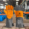  Gant de soudeur en daim gants de soudage Laser résistants à la chaleur FL-1023 gris et jaune