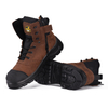 Conception de zip de haute qualité Nubuck Cow Leatther Construction Boots de travail M-8578 Brown