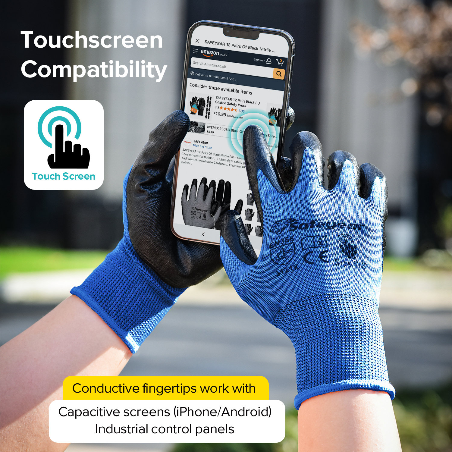 EN 388 3121X Gants de sécurité pour l'assemblage et la manutention en entrepôt N1552 Guarder Max Bleu