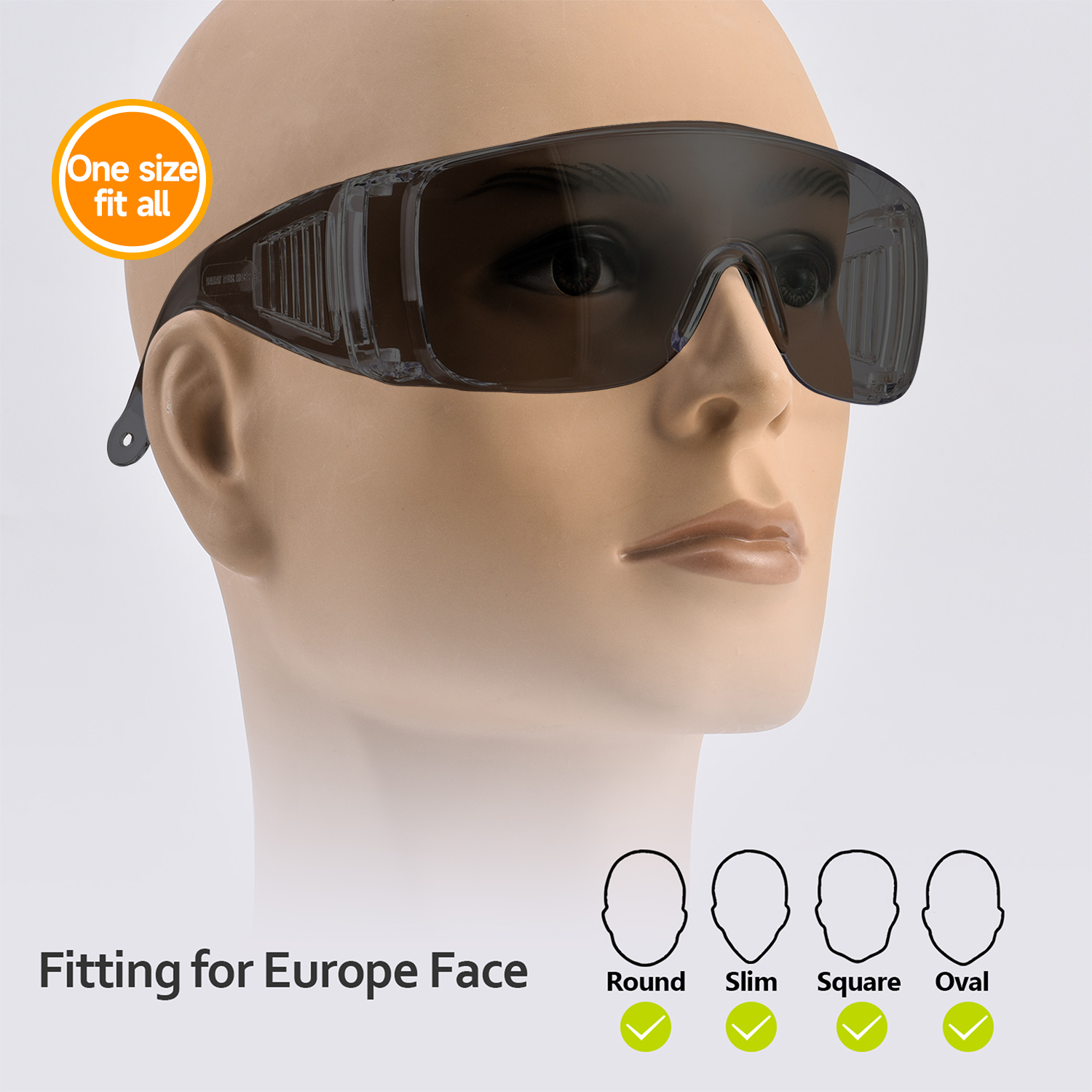 Lunettes de sécurité OTG qui s'adaptent aux lunettes de vue | ANSI Z87.1 et EN166 SG035