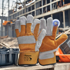 Gants de travail en cuir Gants en cuir renforcés Gants d'impact en cuir Coupe 5 FL-1015 Jaune