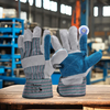 Gant anti-coupure avec paume en cuir de vache Gants d'impact FL-1015 Bleu