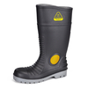 Bottes de sécurité en caoutchouc avec embout en acier PVC – Bottes de travail industrielles imperméables W-6055 Noir