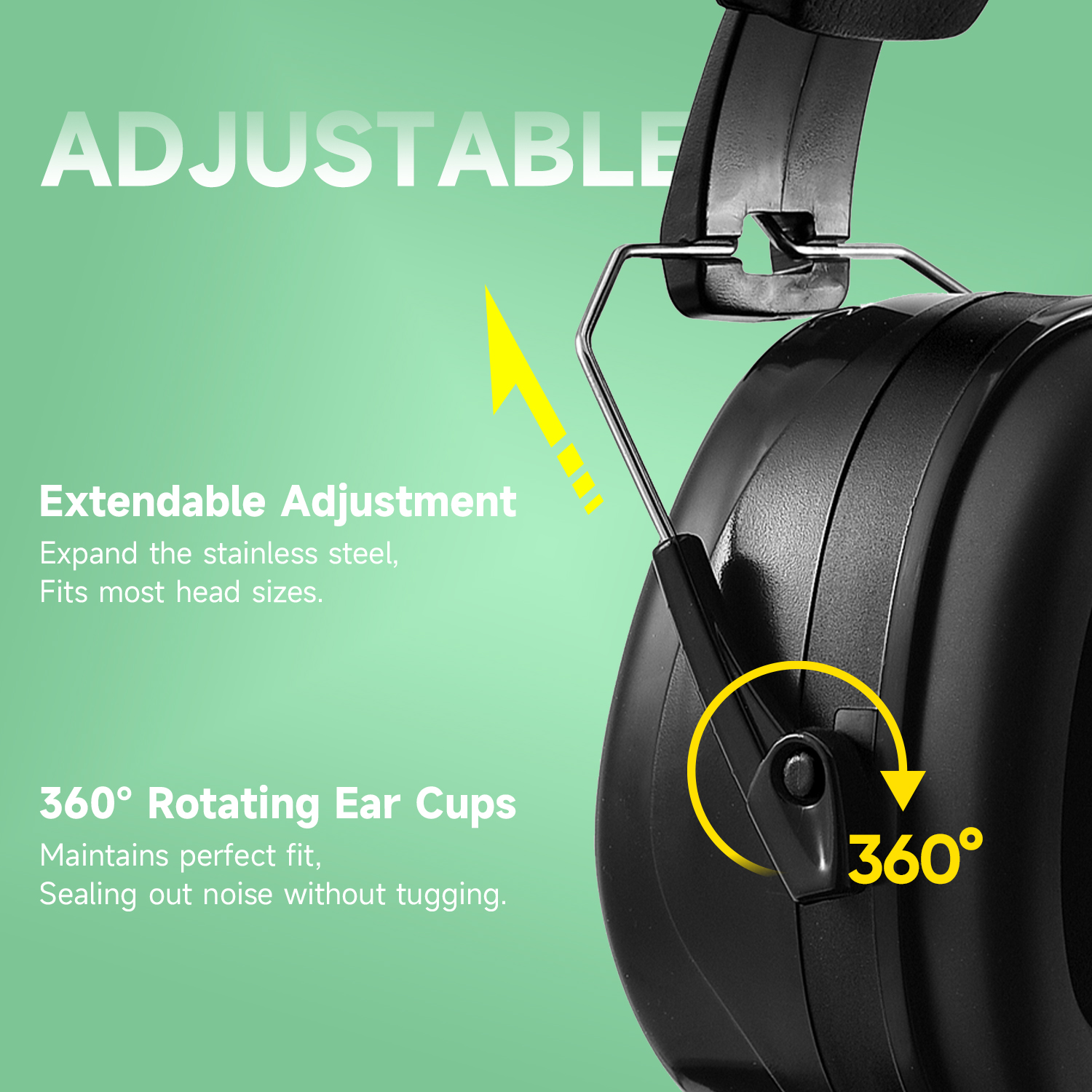 Muffs d'oreille protectrice de l'abs prêt ABS EM-5002 Black