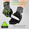 Gants de niveau de coupe HDPE Gants de protection TPR9004 vert