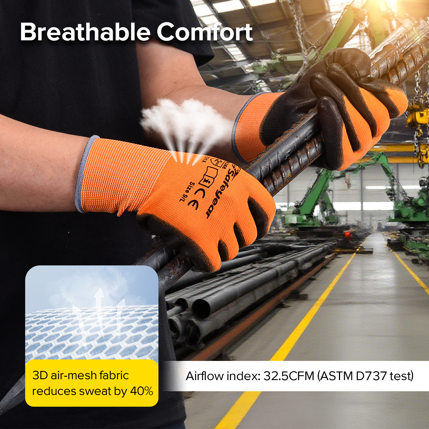 Gants de travail lourds en revêtement PN PN8003 orange