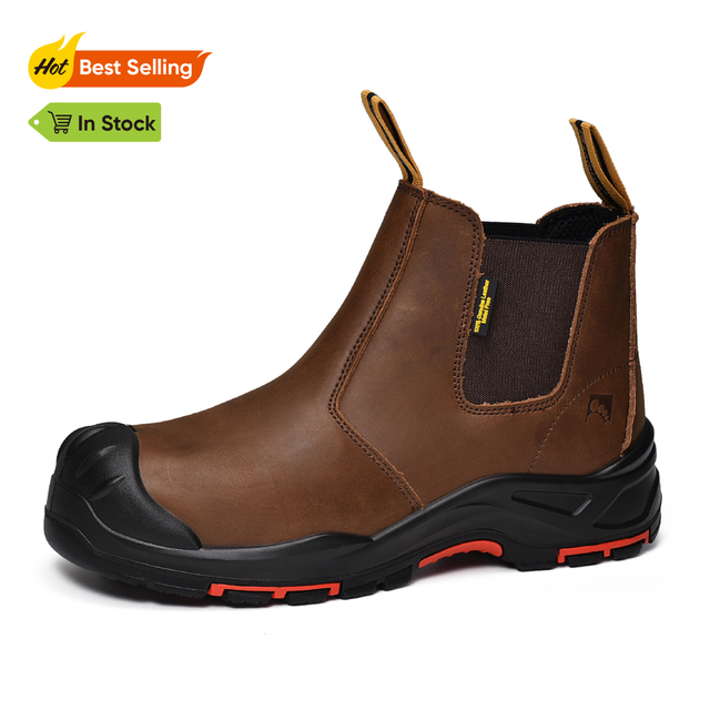 Cuir Mens Safety Chelsea Composite Toe Slip on Ankle Concessionnaire Boots M-8025NB OC