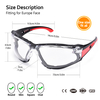 Lunettes de sécurité antibuée pour chantiers poussiéreux doublées de mousse | ANSI Z87.1 et EN166 SG037 Rouge