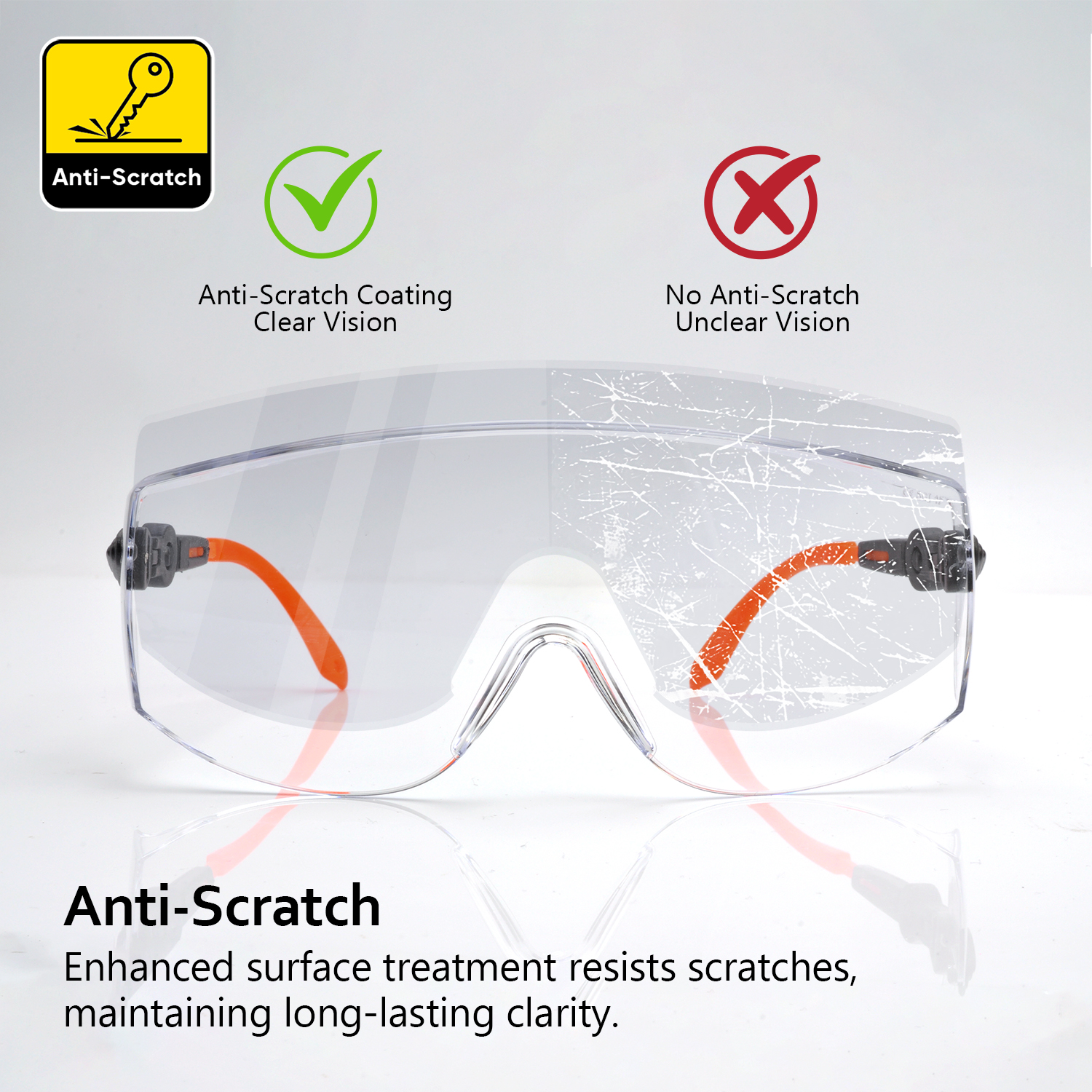 Lunettes de sécurité surdimensionnées OTG qui s'adaptent aux lunettes de vue | ANSI Z87.1 et EN166