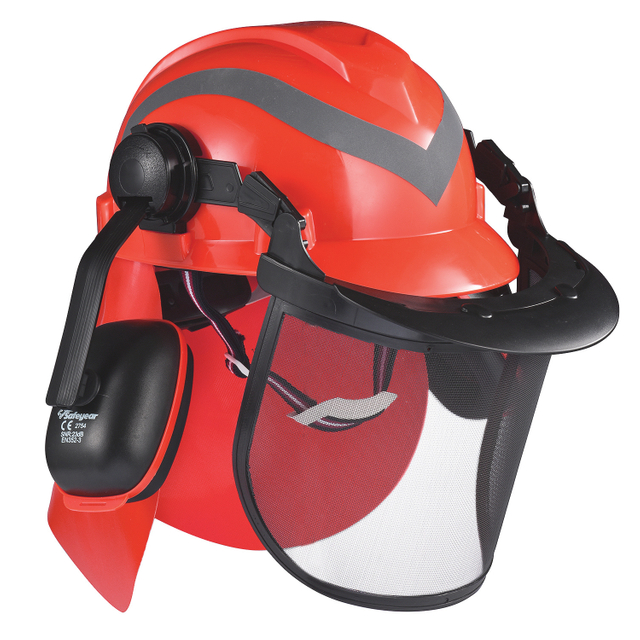 Casques de sécurité et bouclier facial et oreilles M-5009 Red