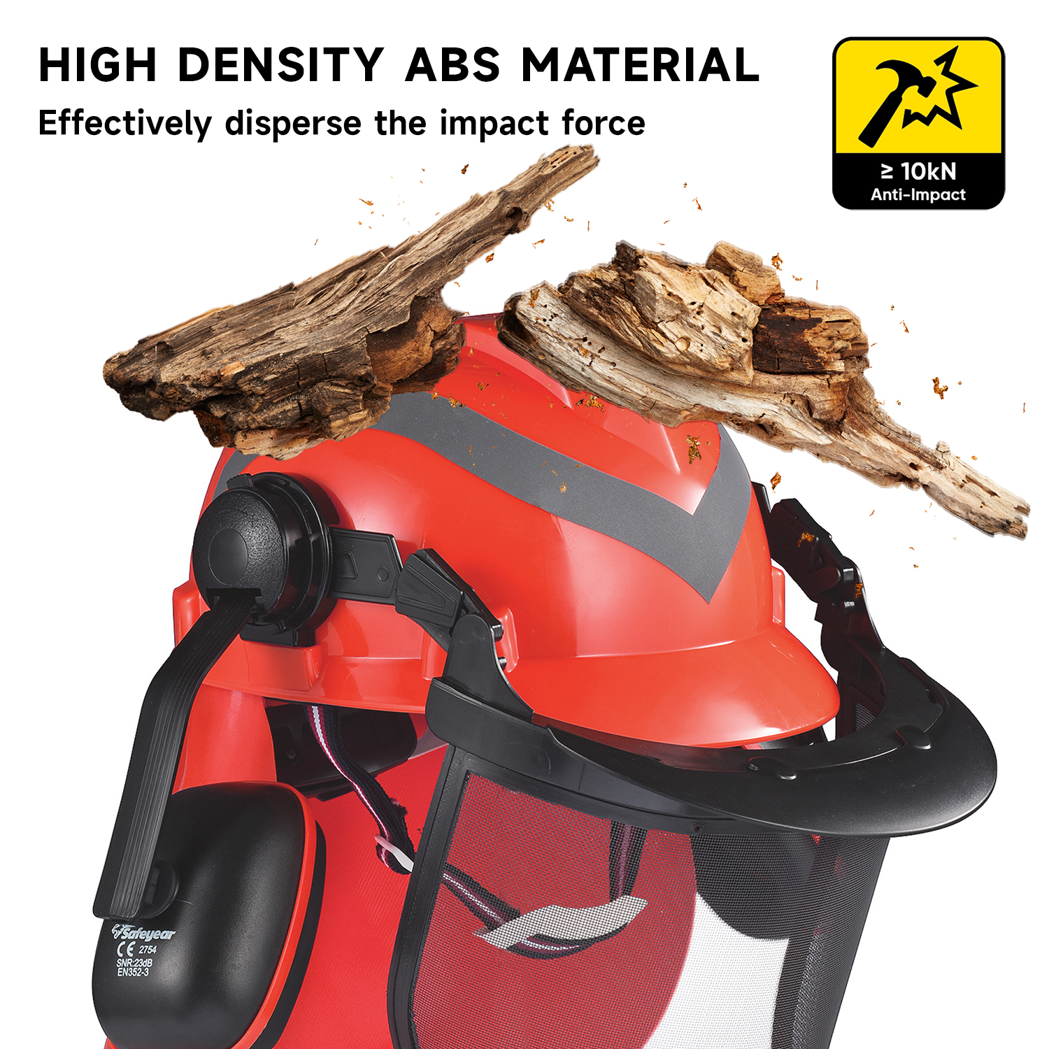 Casques de sécurité et bouclier facial et oreilles M-5009 Red