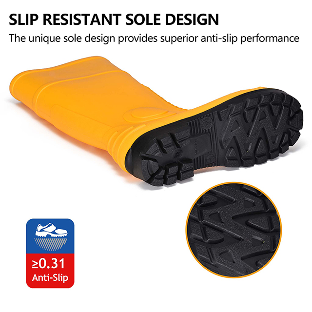 Bottes de gomme en PVC étanche W-6055 Jaune