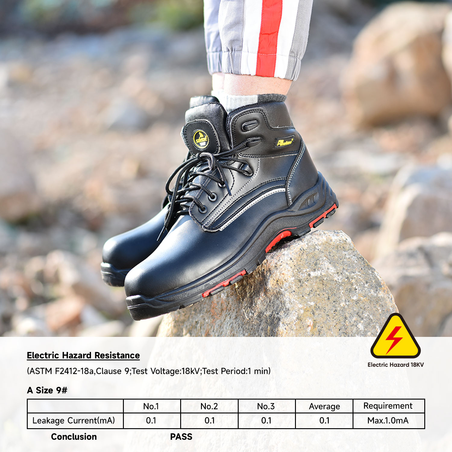 Isolation de danger électrique EH Bottes de travail de sécurité nominales 