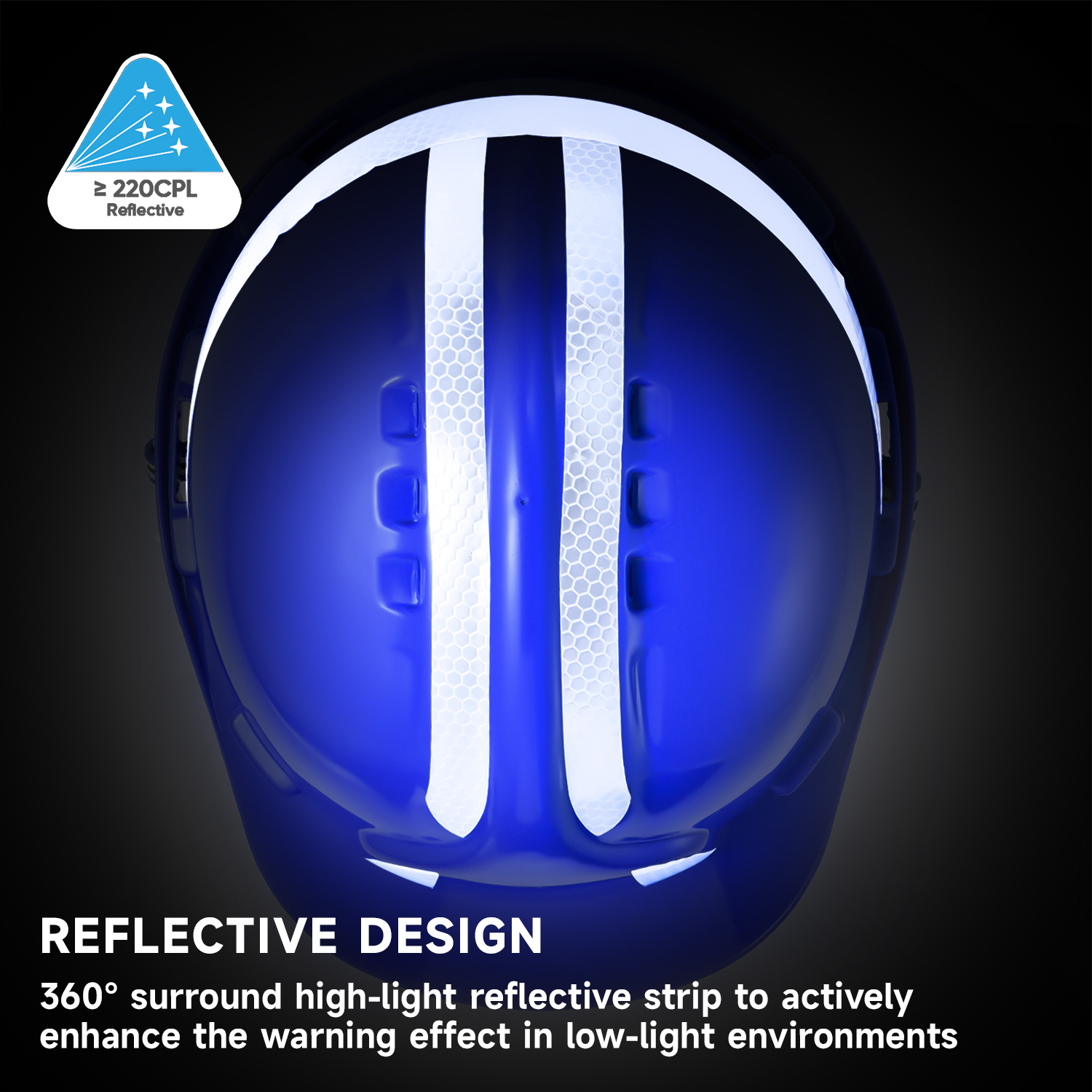 Casque de sécurité de type réfléchissant bleu W-036 bleu