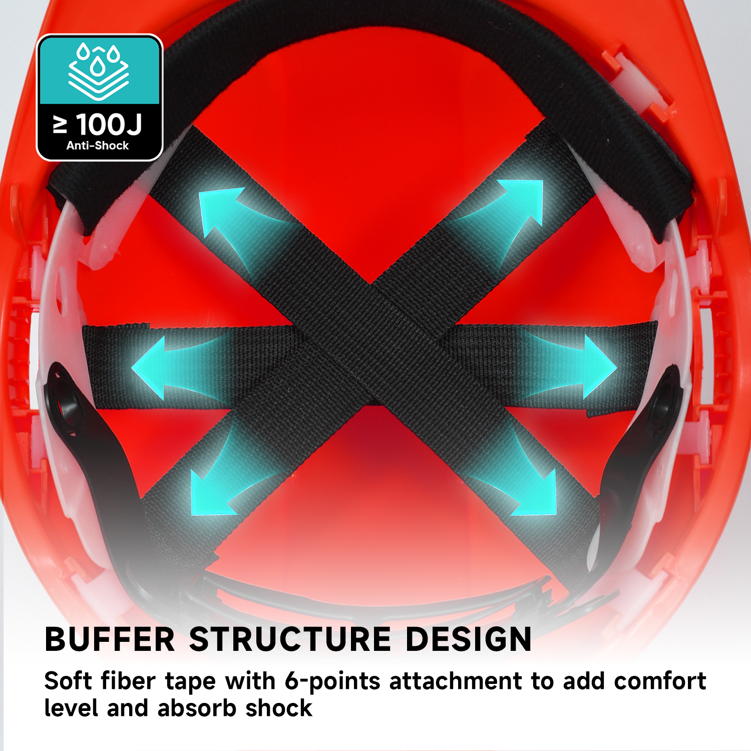 Casque de travail de construction rouge W-002 