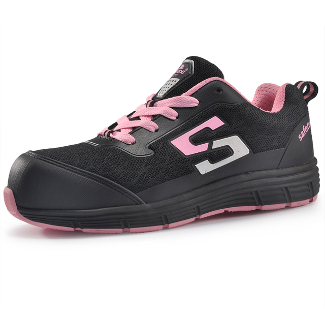 Chaussures à embout d'acier unisexes rouges pour femmes