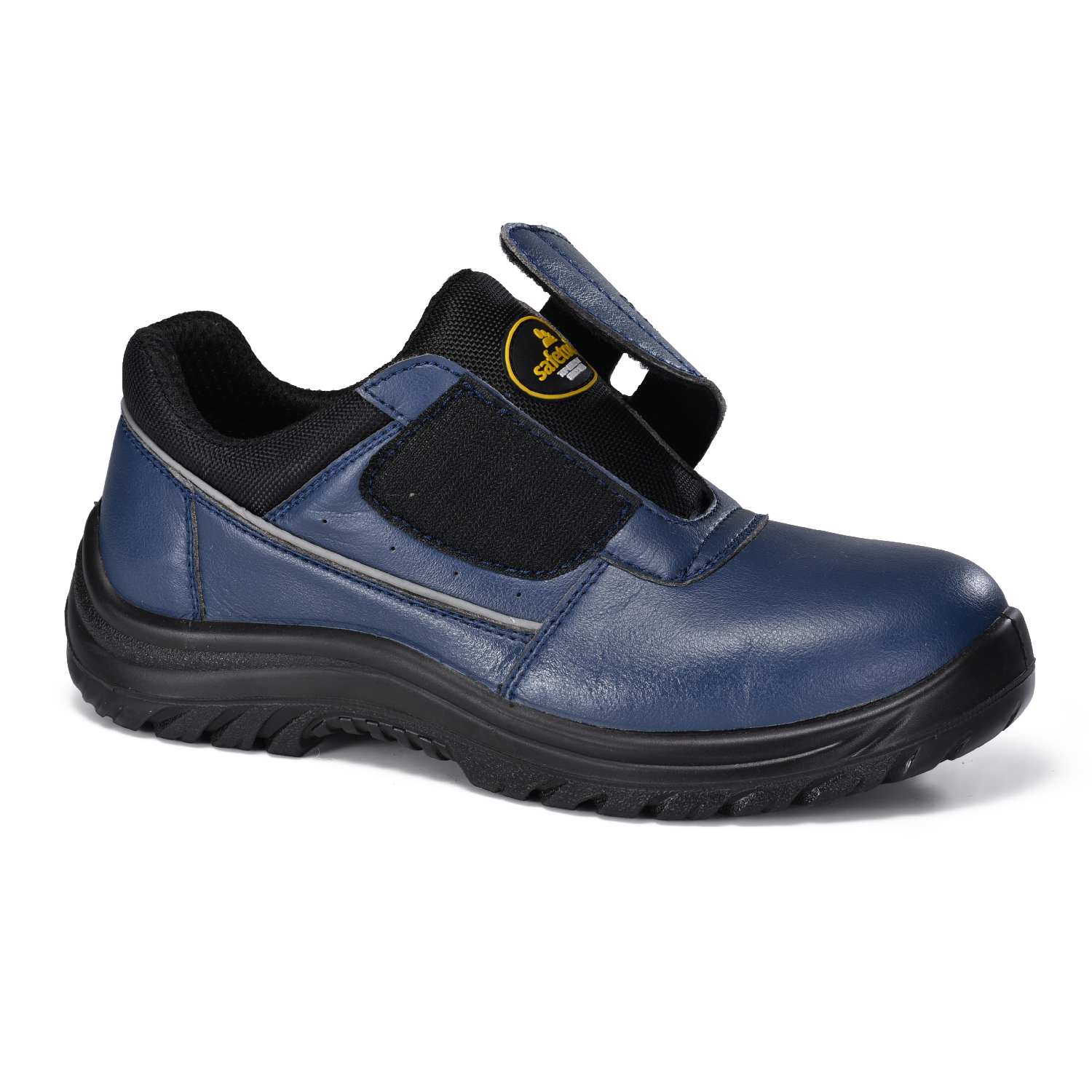Chaussures de sécurité légères en cuir de fibre Micfo approuvées par ESD de couleur bleue S2 L-7531