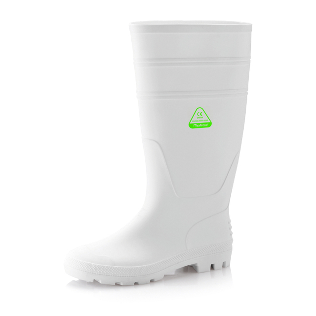 Bottes de pluie PVC de l'industrie alimentaire W-6036 Blanc