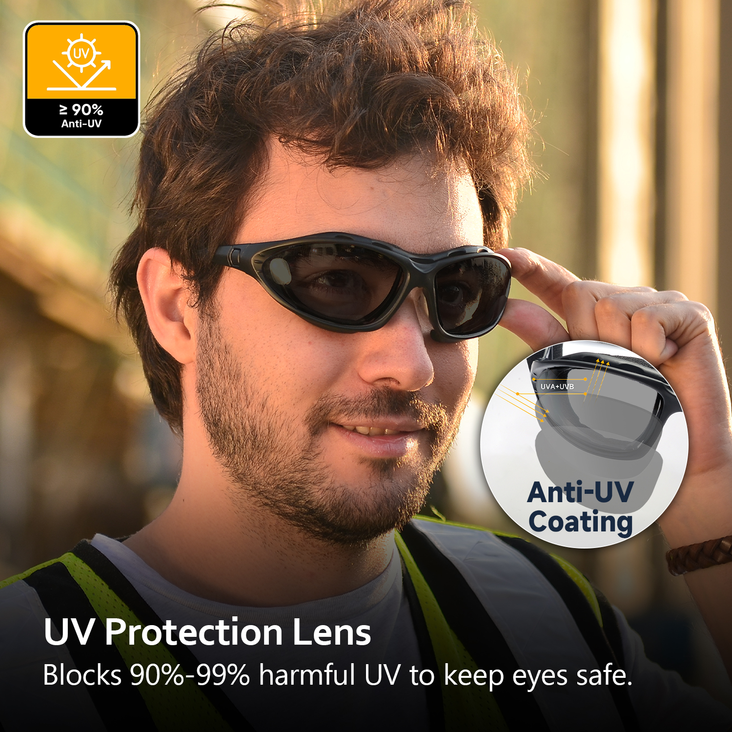Lunettes de soleil de sécurité noire SG002 Black