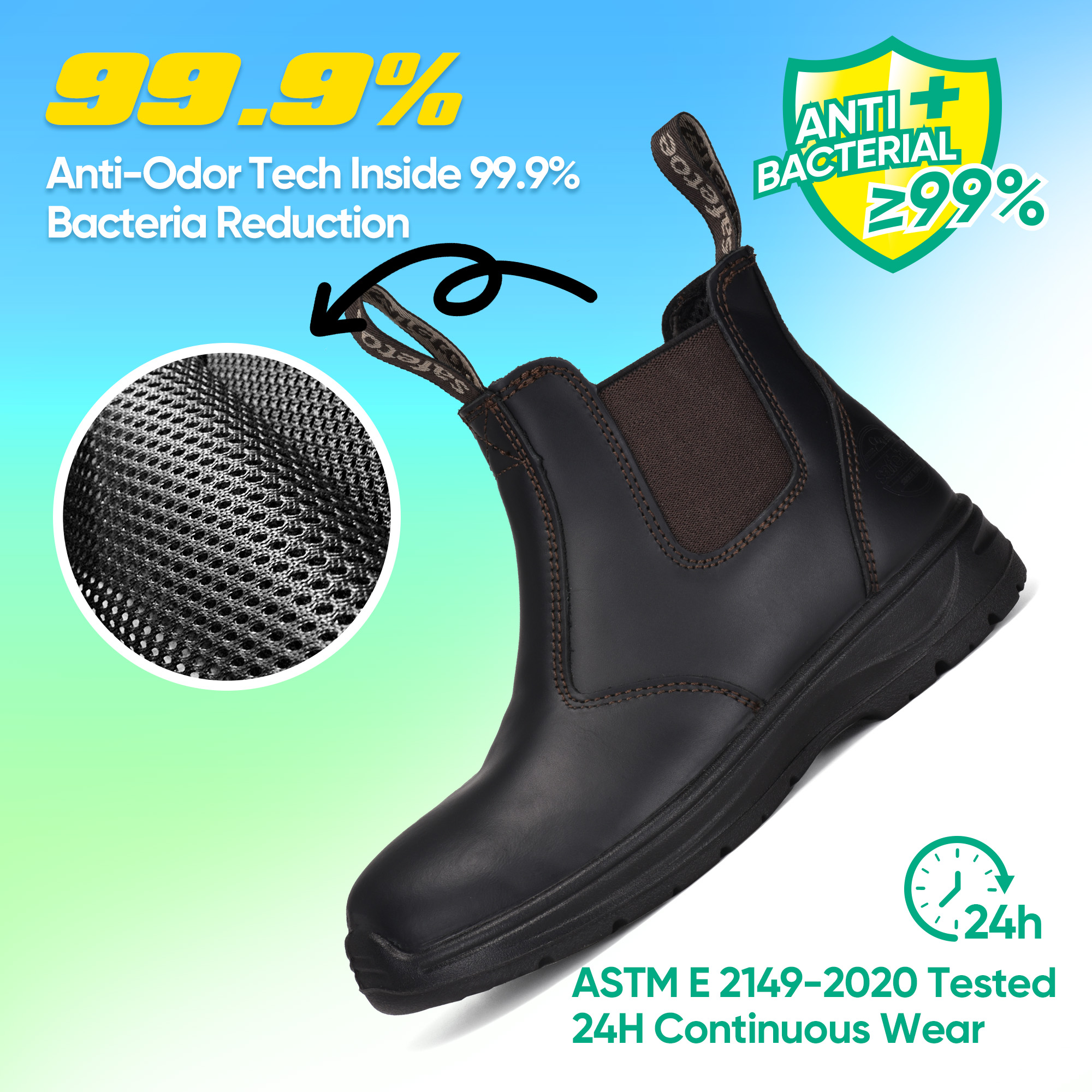 Chaussures de travail sans glissement pour femmes meilleures orteils en acier traction sur les bottes de travail des femmes M-8025W