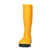 Bottes de pluie jaunes de sécurité de PVC d'exploitation avec le jaune en acier W-6055 d'orteil
