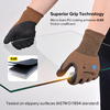 Gants de travail de construction Gants de travail de sécurité résistants aux coupures PD8045 Marron