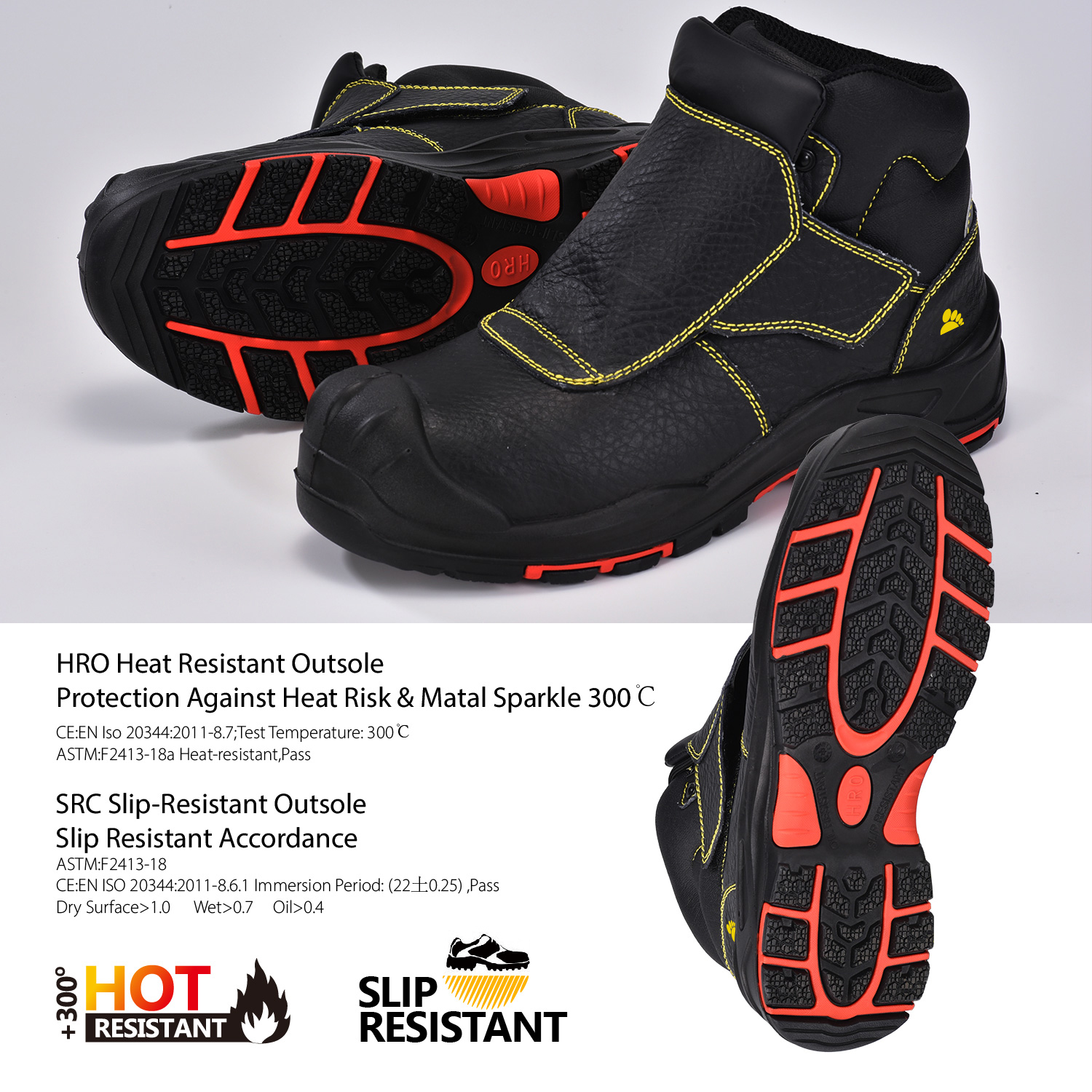 Bottes de soudage de travail de sécurité durables pour les travailleurs soudeurs M-8387