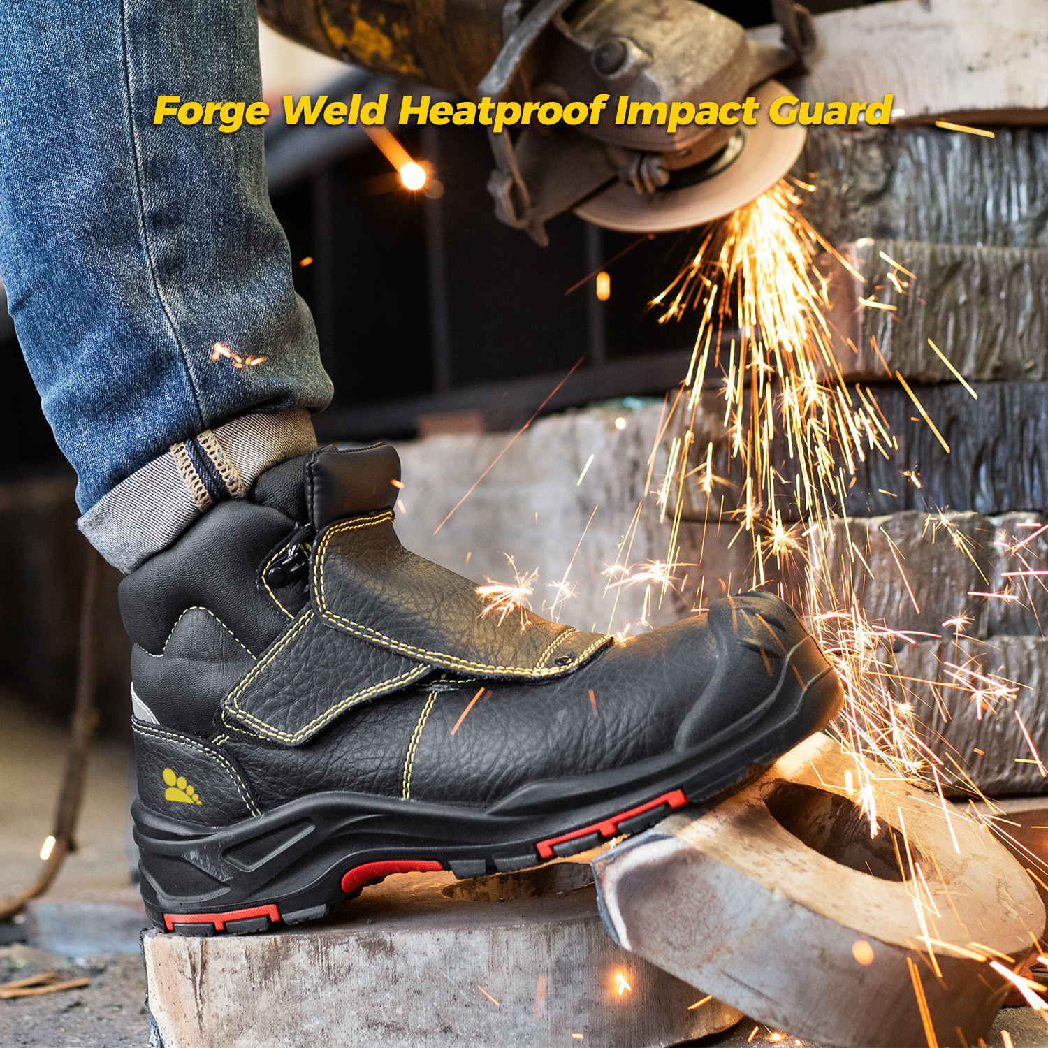 Vortigard ™ non métallique Composite Toecap Safety Work Boths Souding Boots pour les travailleurs du soudeur M-8387