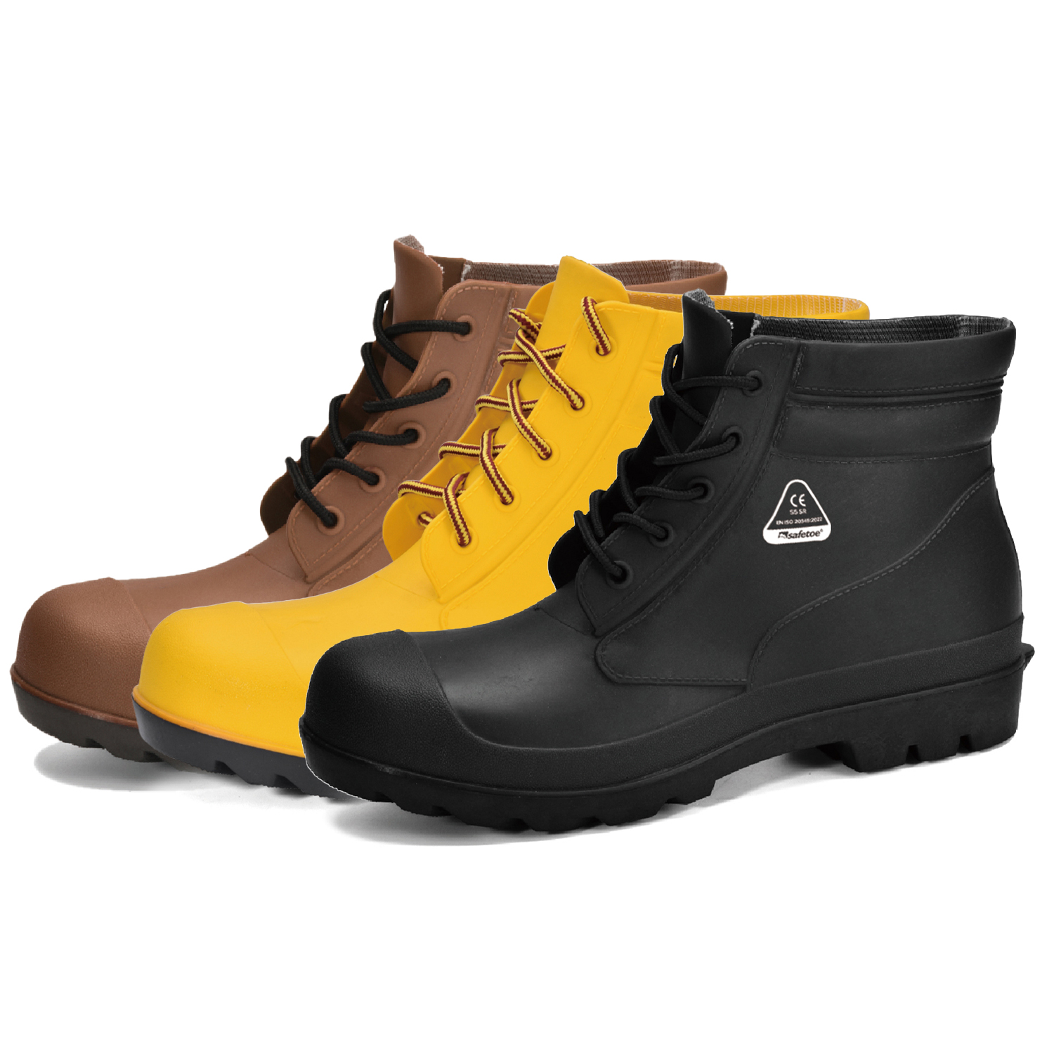 Bottes de pluie basses pour hommes W-6050 marron SteelGuarder