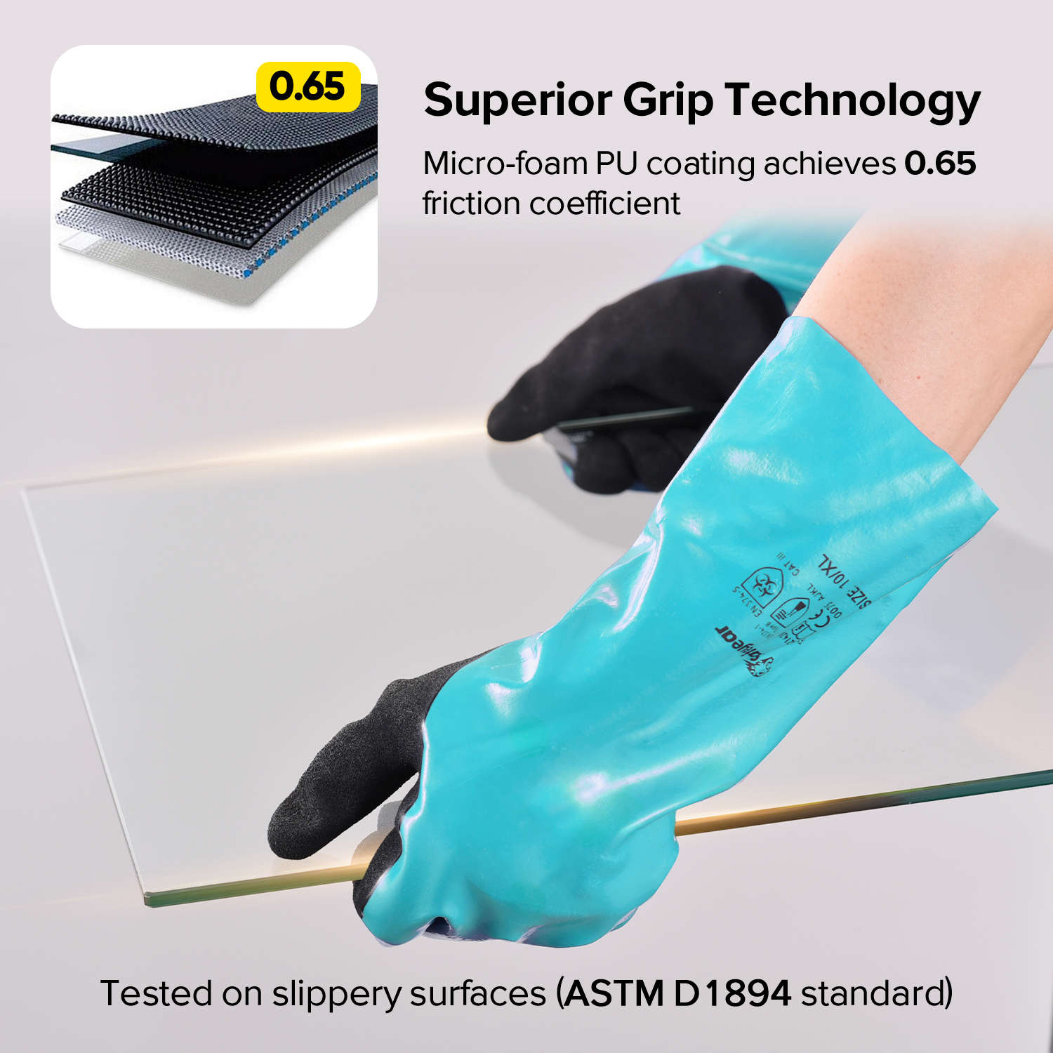 Gants de travail résistants aux produits chimiques et à l'huile NSL1868