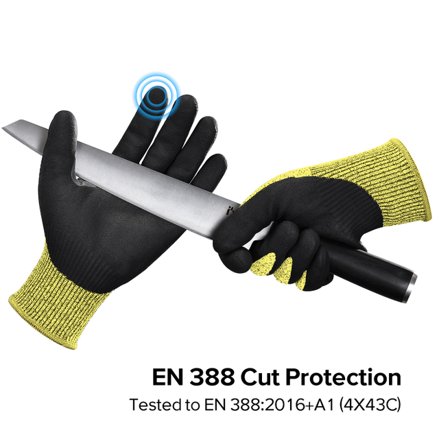 Gants de travail de sécurité résistants aux coupures PD8045 jaune
