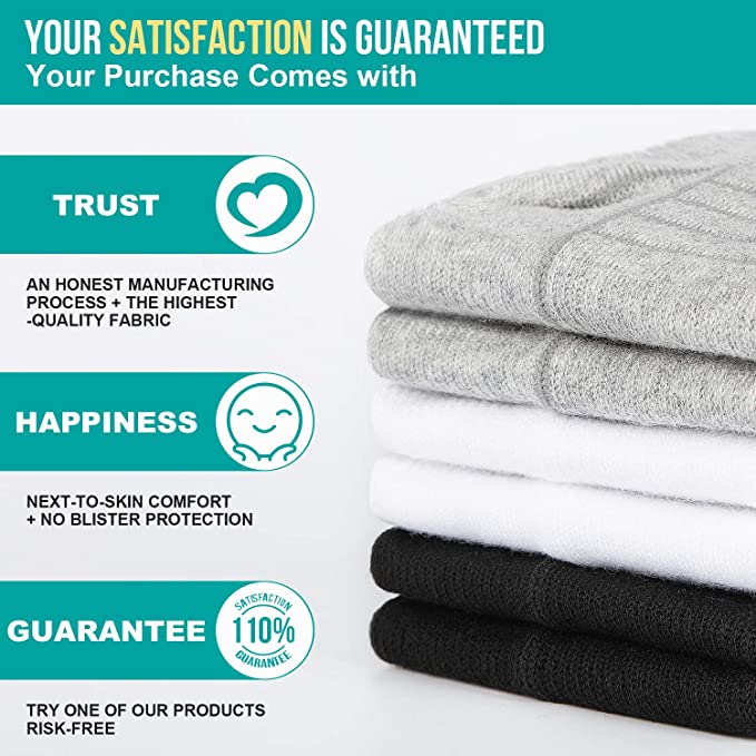 Safetoe Chaussettes de travail antibactériennes 100 % coton – 7 paires