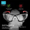 Lunettes de sécurité antibuée pour chantiers poussiéreux doublées de mousse | ANSI Z87.1 et EN166 SG037 Rouge
