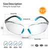 Lunettes de sécurité CE EN166 UV400 Lunettes de travail protectrices SG003 Bleu
