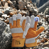 Gants de travail en cuir Gants en cuir renforcés Gants d'impact en cuir Coupe 5 FL-1015 Jaune