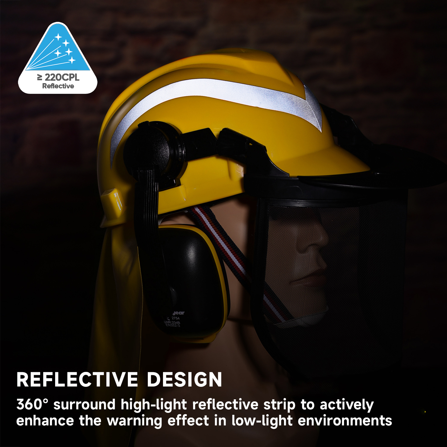Casques de sécurité de protection du bouclier facial M-5009 Jaune