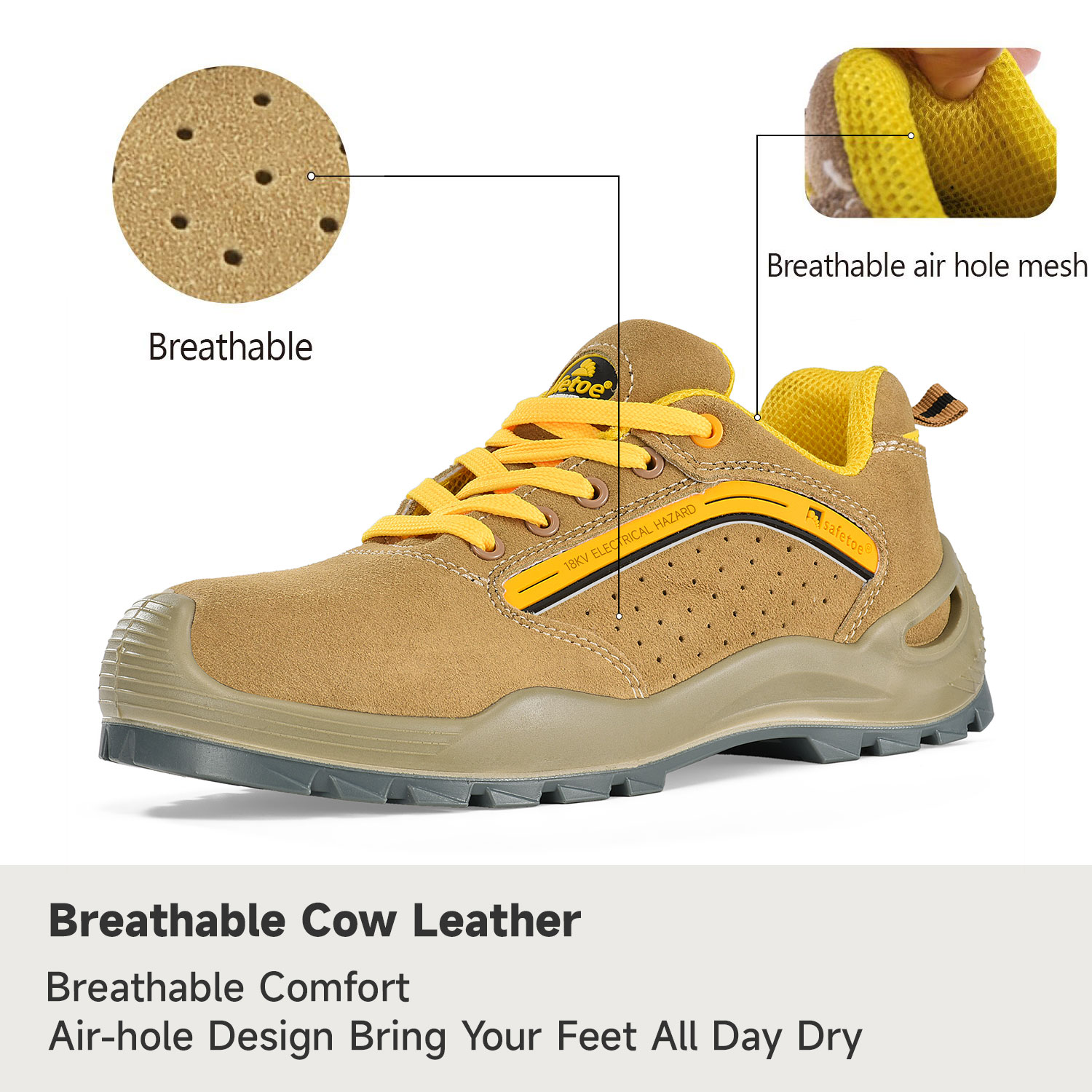 EH chaussures notées anti-électriques isolant les chaussures de sécurité diélectriques hommes