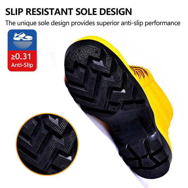 Bottes de pluie à orteils en acier W-6050 Jaune